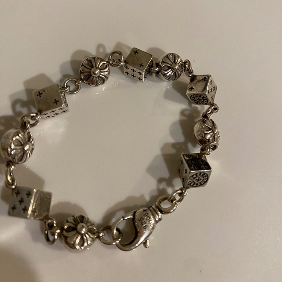Chrome silver 925 bracelet crosses CH dice - Picture 4 of 4
